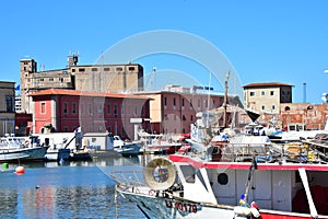 Harbour and Caraviglia Bastion and Fortezza Vecchia, Livorno, Italy