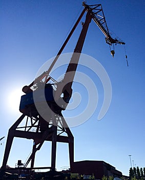 Harbour crane on the dock