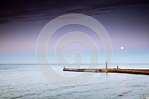 Harbour entrance at Whitby North Yorkshire, UK at