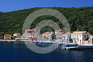 The harbour at Fiskardo on the greek island of Kef