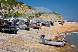 Harbour in Hastings, UK.