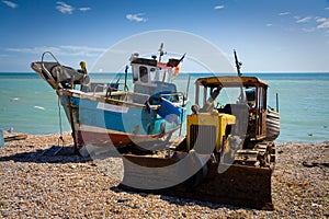 Harbour in Hastings, UK.