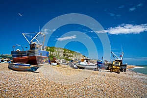 Harbour in Hastings, UK.