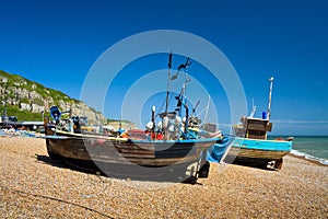 Harbour in Hastings, UK.