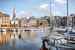 Harbour in Honfleur town, France