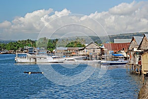 Harbour and houses on stilts, Maumere, Indonesia