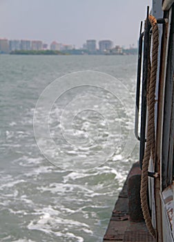 Harbour of Kochi port from the side of a ship