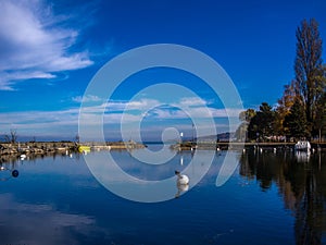 Harbour on the lake of Yverdon