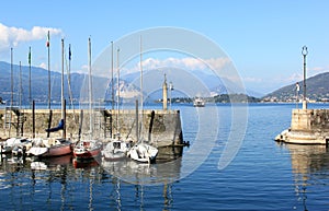 Harbour of Laveno, Lake Maggiore, Italy