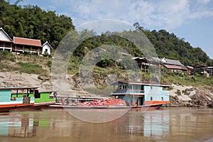 Harbour on the Mekong river