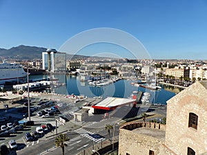 Harbour of Melilla, view from historical quarter