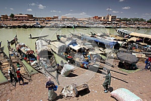 Harbour of Mopti, Mali