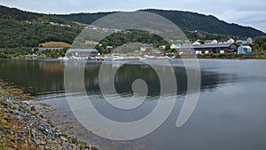 Harbour in Orkanger, Trondelag County, Norway photo