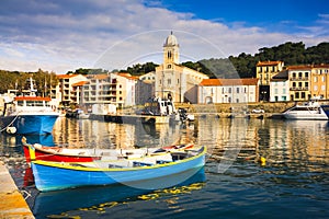 Harbour of Port-Vendres, little French seaside resort on the Vermillion Coast famous for its fishing port