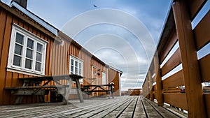 In the harbour of Reine in a timelapse