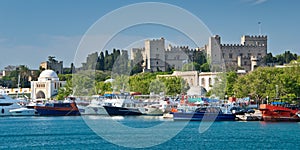 The harbour of Rhodes, Dodecanese Greece