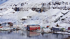 Harbour of Seydisfjordur in Iceland