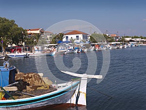 Harbour in Skala Kalloni on the island of Lesvos Greece