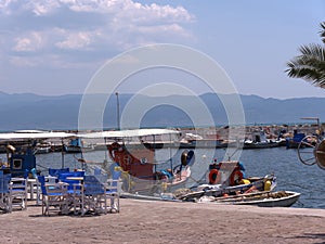 The harbour at Skala Kalloni Lesvos Greece