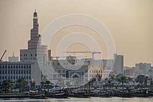 Harbour and spiral mosque of Doha