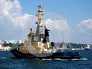 Tugboat Underway to Towing Operation photo