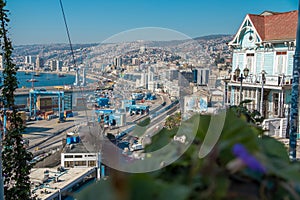 Harbour of Valparaiso, Chile - near Santiago - with famous house used in movies