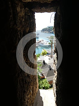 Harbour view antalya turkey old town fortified view