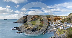 Harbour view of the small fihing village of Portloe, Cornwall