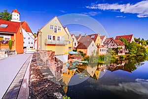 Harburg, Germany. Beautiful medieval village in historical Swabia, Bavaria land photo