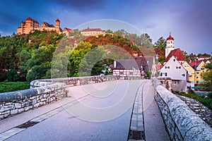 Harburg, Germany. Beautiful medieval village in historical Swabia, Bavaria, Steinerne Brucke photo