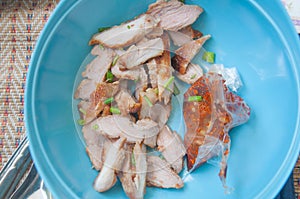 Harcoal-boiled pork neck,Grill pork (Thai style food)