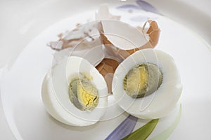 Hard.boiled egg cut half