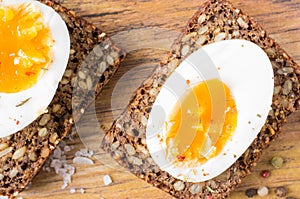 Hard boiled egg sandwich