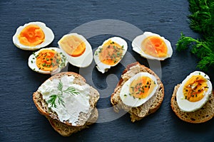 Hard Boiled Eggs and Sandwiches
