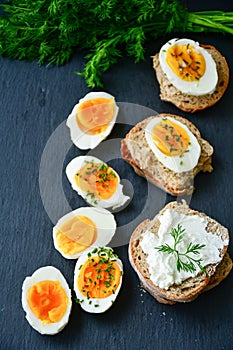 Hard Boiled Eggs and Sandwiches