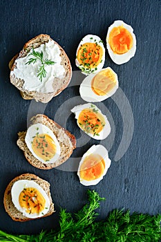 Hard Boiled Eggs and Sandwiches