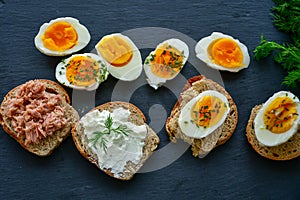 Hard Boiled Eggs and Sandwiches