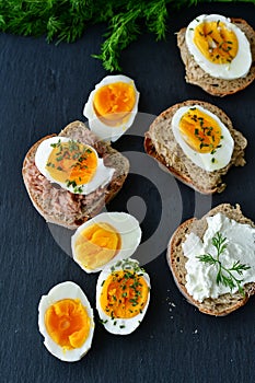 Hard Boiled Eggs and Sandwiches