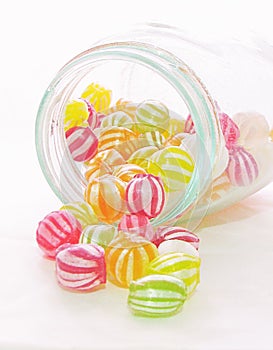 hard boiled sweets jar candy round stripes striped gob stopper gum chewing traditional shop photo
