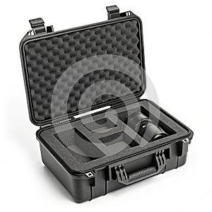 Hard camera case with foam inserts