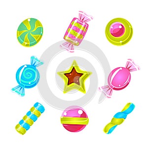 Hard Candy Colorful Cute Simple Icons Set