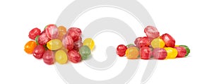 Hard Candy Isolated, Sour Hard Candies, Fruit Sugar Bonbon Pile, Colorful Lozenge, Color Candy Group