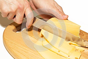 Hard cheese cutting process
