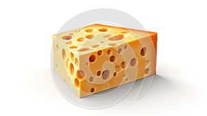 Hard cheese isolated on white background. Generative AI