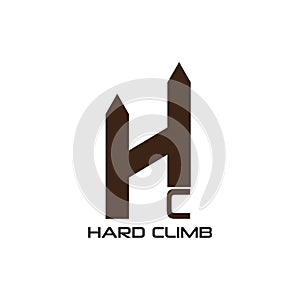 Hard climb industrial logo design vector template