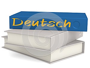 Hard cover books with Deutsch word