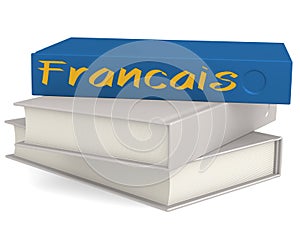 Hard cover books with Francais word