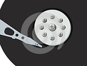 Hard disc - detail - vector