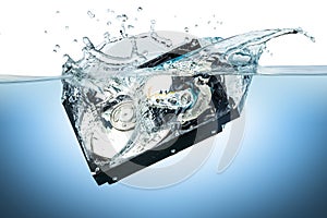 Hard disc drive water splash