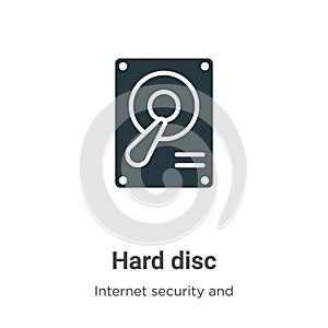 Hard disc vector icon on white background. Flat vector hard disc icon symbol sign from modern internet security and networking
